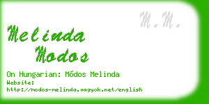 melinda modos business card